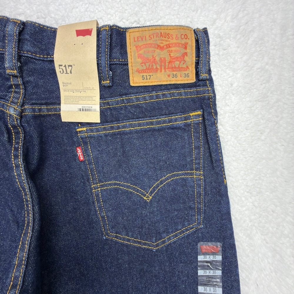 Levis 517 Boot Cut Denim Jeans Mens 36x36 Blue NWT